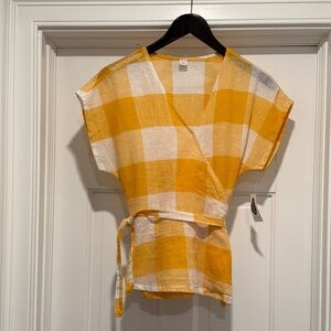 Linen and Cotton Wrap Top - NEW!!